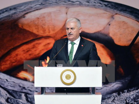 Thủ tướng Thổ Nhĩ Kỳ Binali Yildirim tại một sự kiện ở Ankara ngày 21/3.